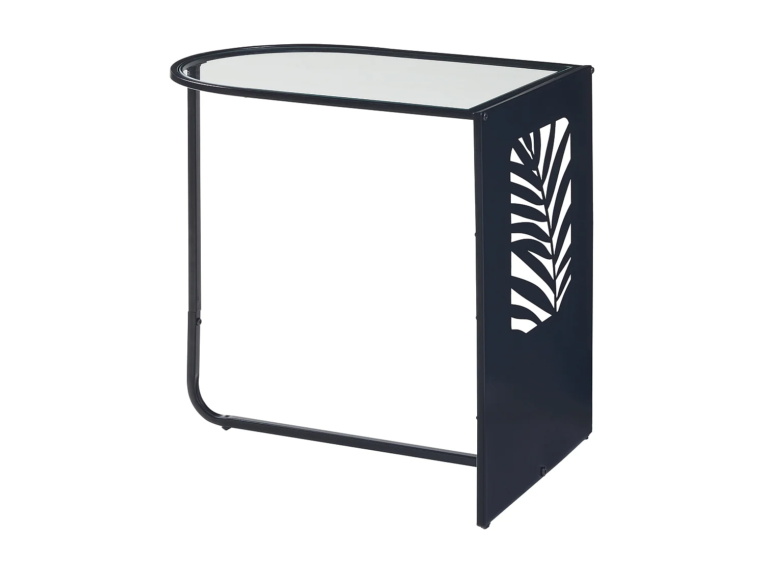 Table d'appoint Ulvik métal verre 50 x 50 x 35 cm noir [en.casa]