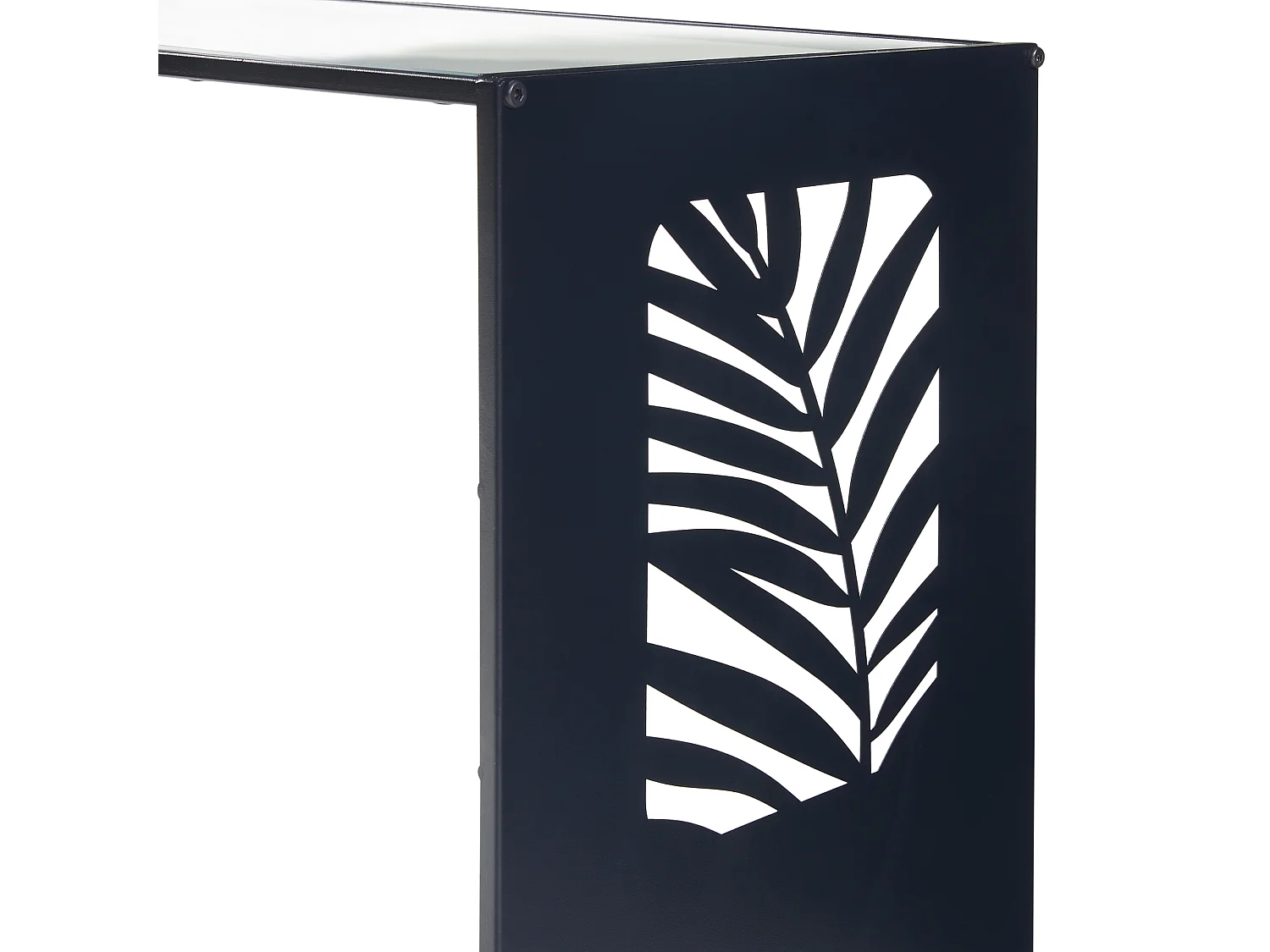 Table d'appoint Ulvik métal verre 50 x 50 x 35 cm noir [en.casa]