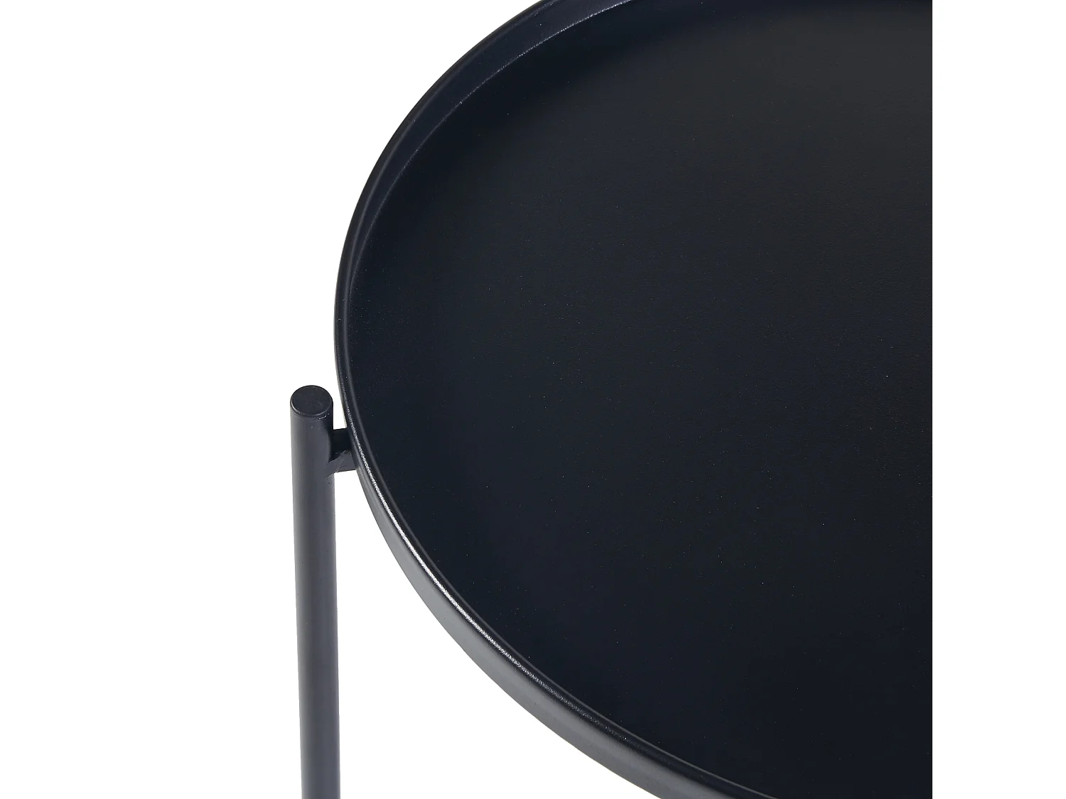Table d'appoint Sälen avec plateau rond métal 40 x 50 cm noir [en.casa]