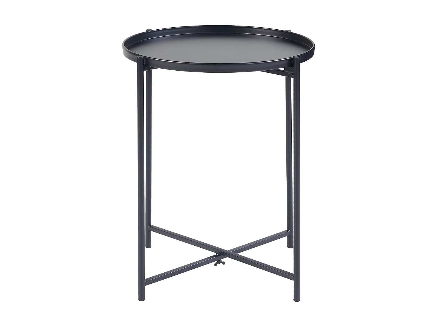 Table d'appoint Sälen avec plateau rond métal 40 x 50 cm noir [en.casa]