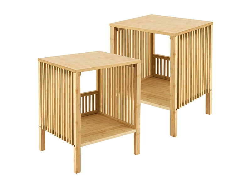 Lot de 2 tables d'appoint Varde bambou naturel [en.casa]