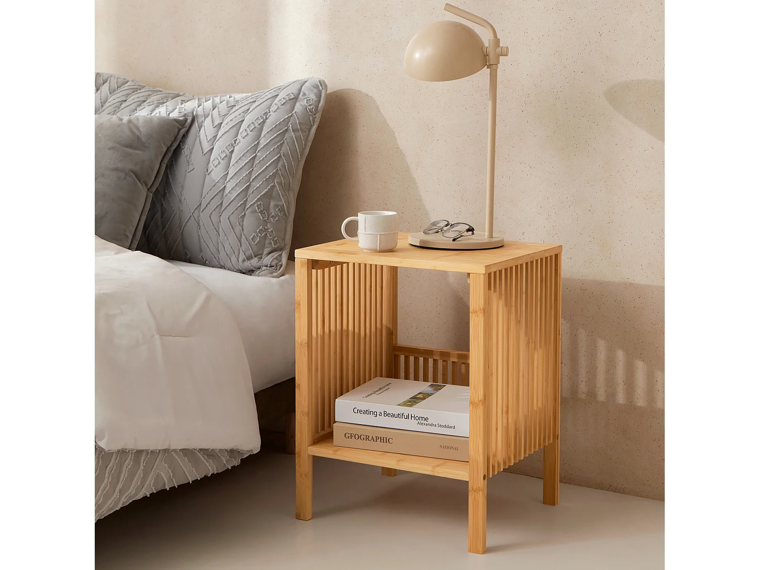 Lot de 2 tables d'appoint Varde bambou naturel [en.casa]