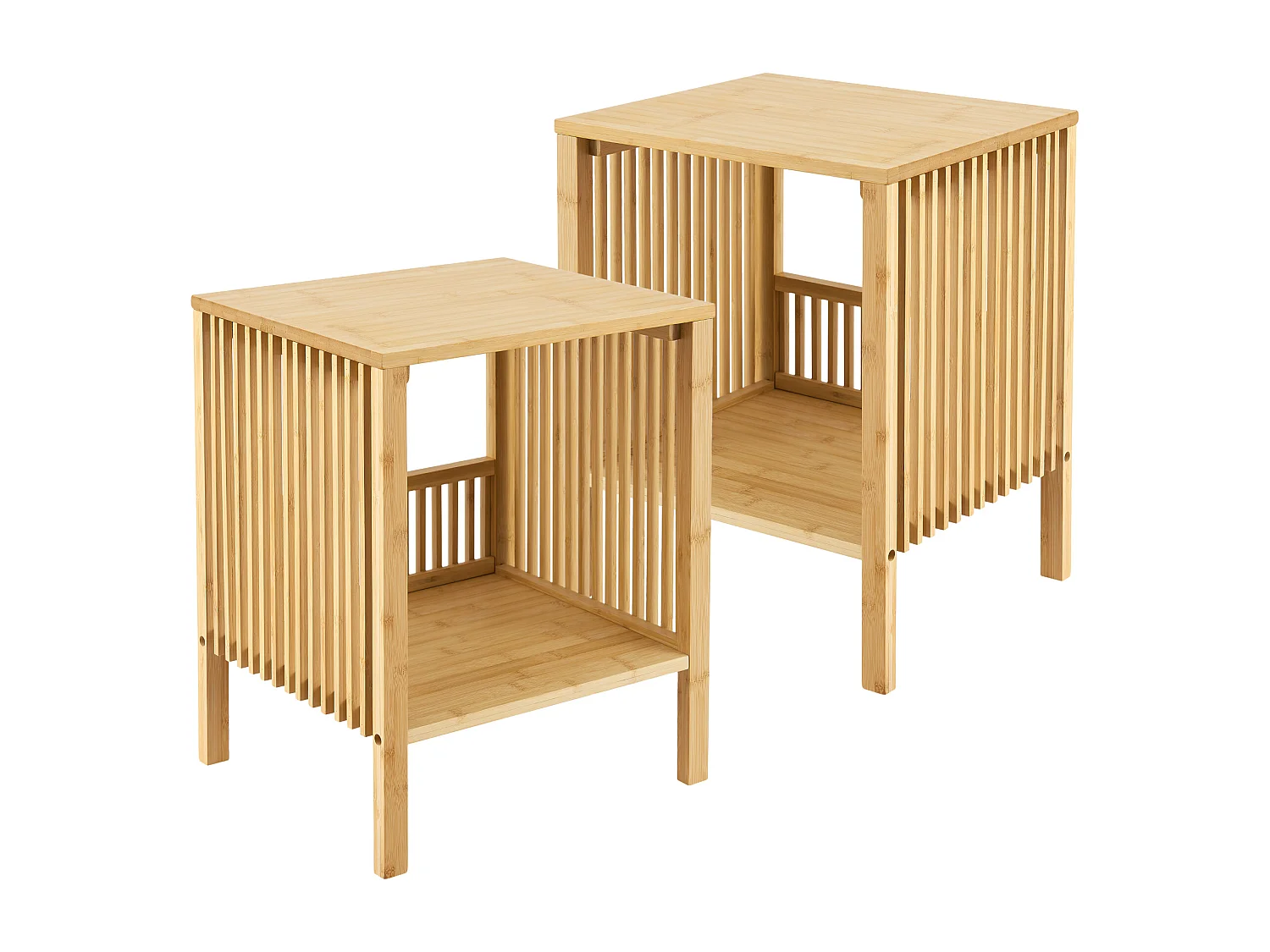 Lot de 2 tables d'appoint Varde bambou naturel [en.casa]