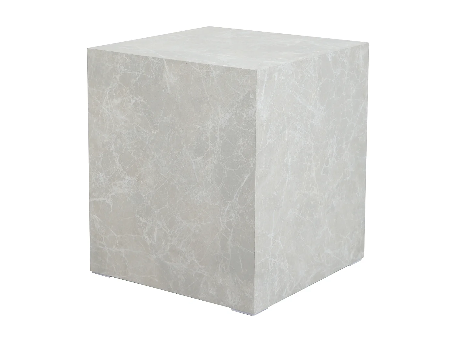 Table d'appoint Ellelu 45 x 40 x 40 cm aspect marbre taupe [en.casa]