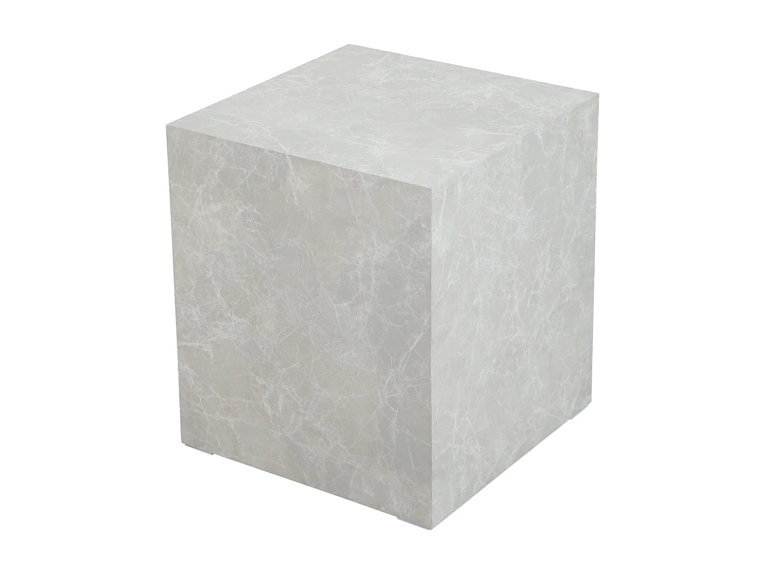 Table d'appoint Ellelu 45 x 40 x 40 cm aspect marbre taupe [en.casa]