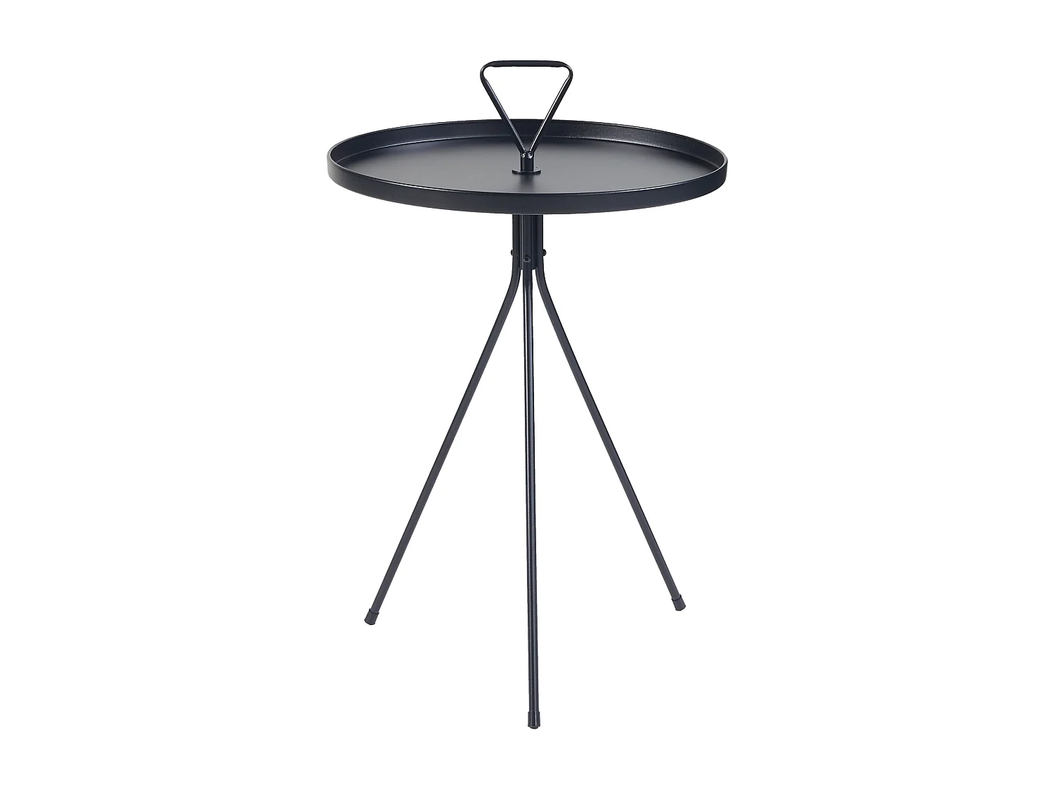 Table d'appoint Odal avec plateau rond métal 65 x 41 cm noir [en.casa]