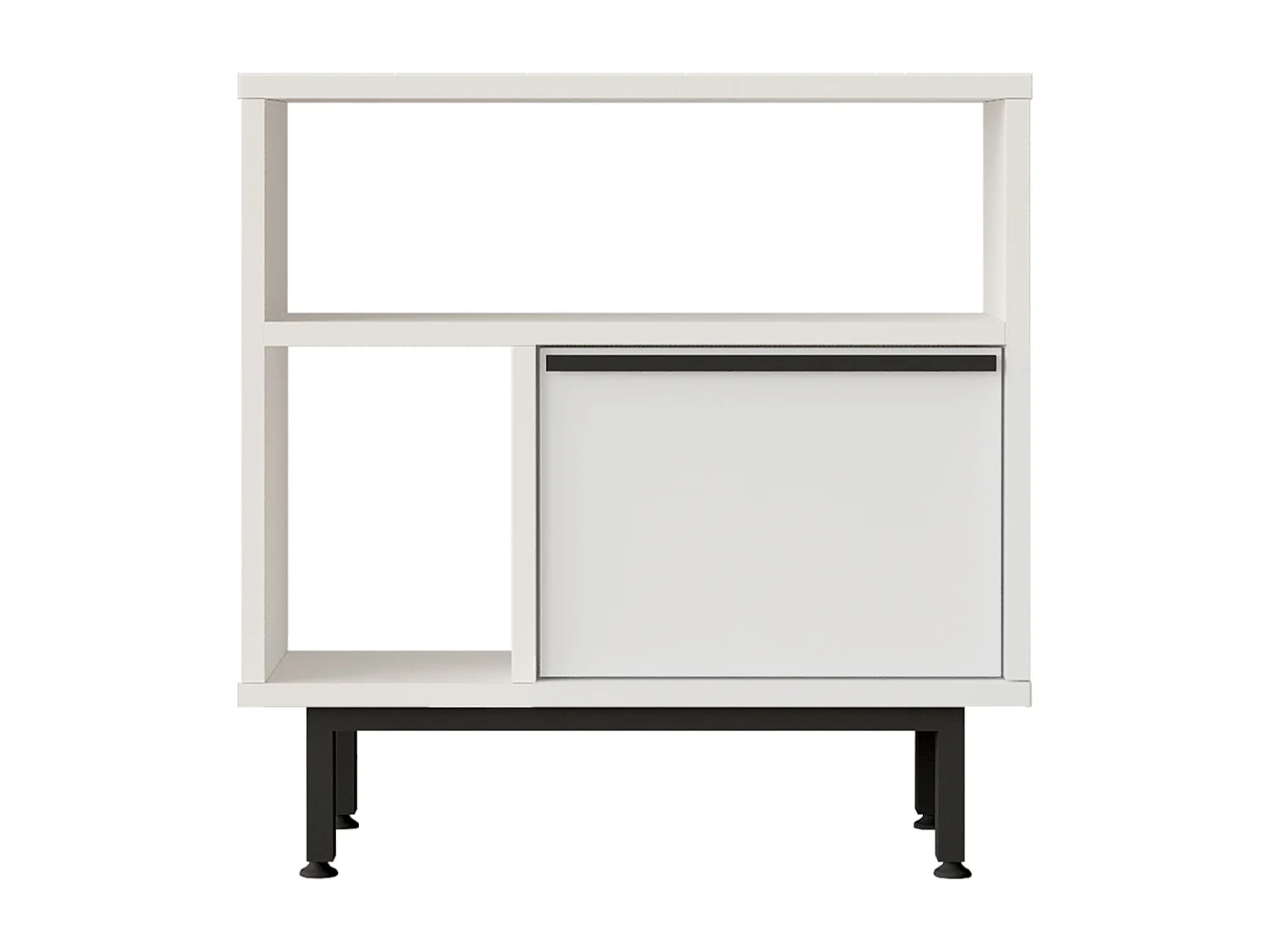 Table d'appoint Vesanto 60 x 60 x 26 cm blanc noir [en.casa]