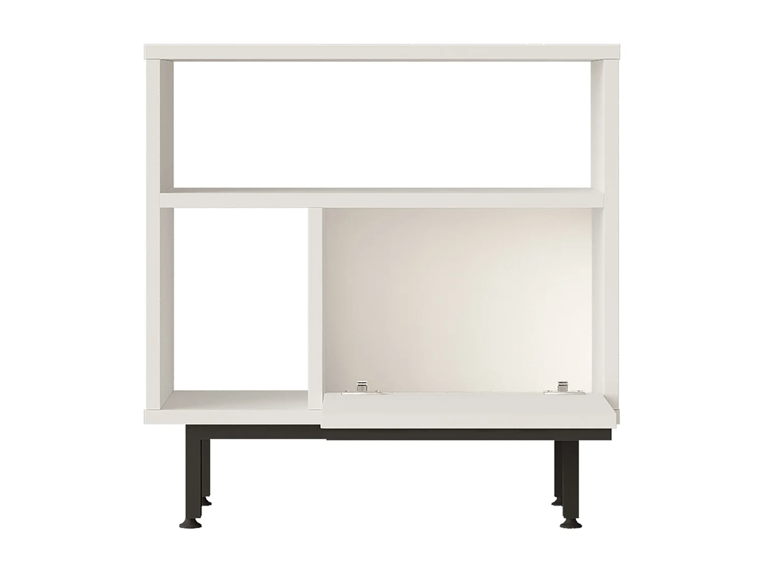 Table d'appoint Vesanto 60 x 60 x 26 cm blanc noir [en.casa]