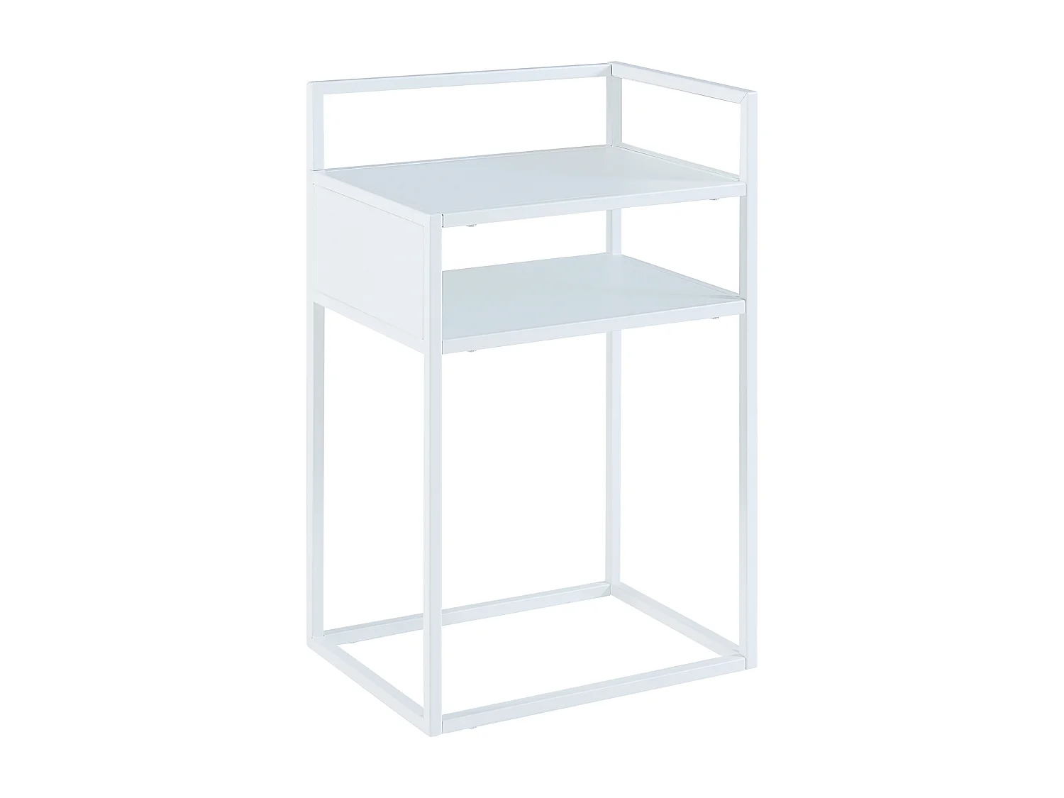 Table d'appoint Riihimäki acier 65 x 40 x 30 cm blanc mat [en.casa]
