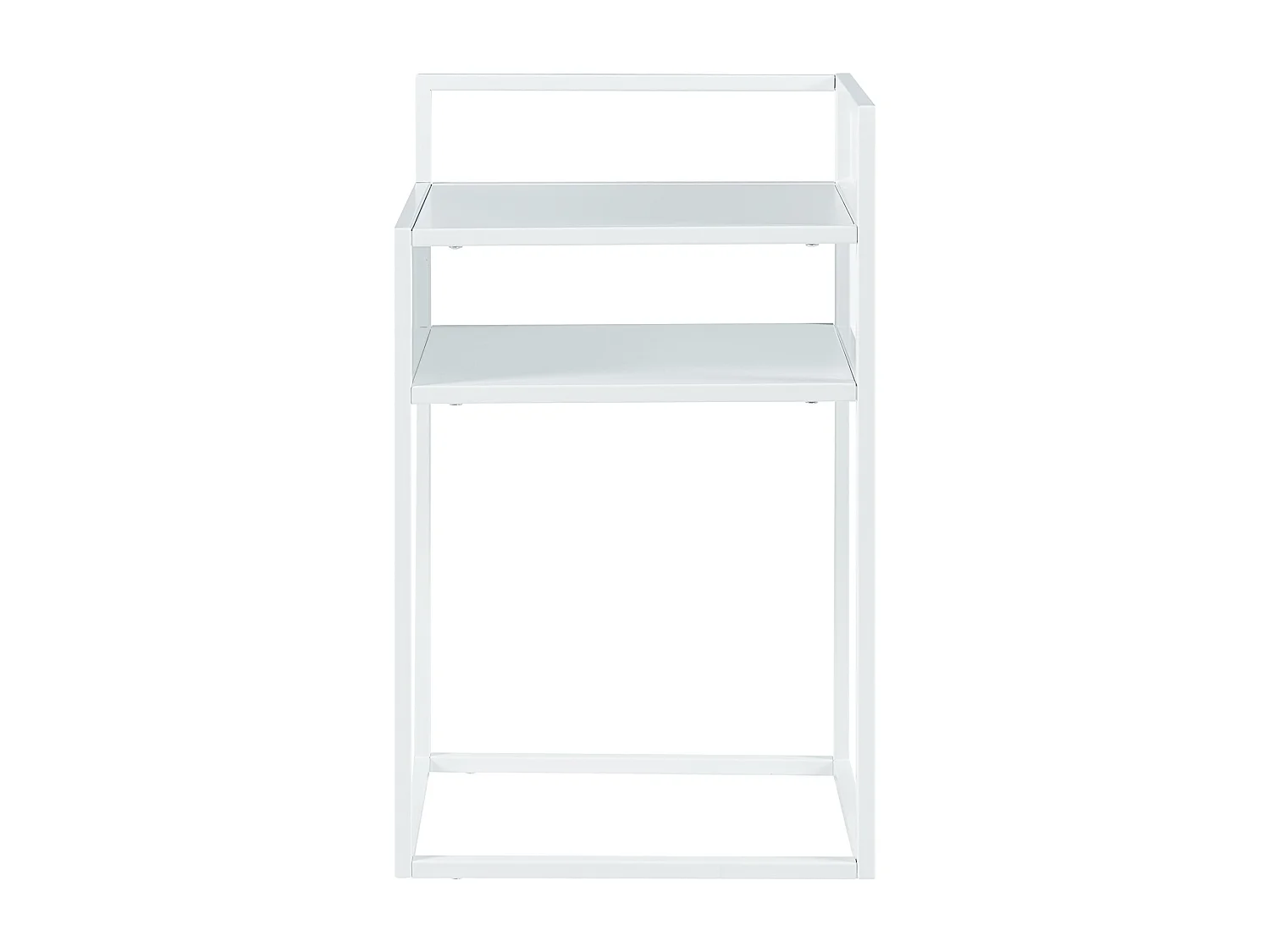 Table d'appoint Riihimäki acier 65 x 40 x 30 cm blanc mat [en.casa]