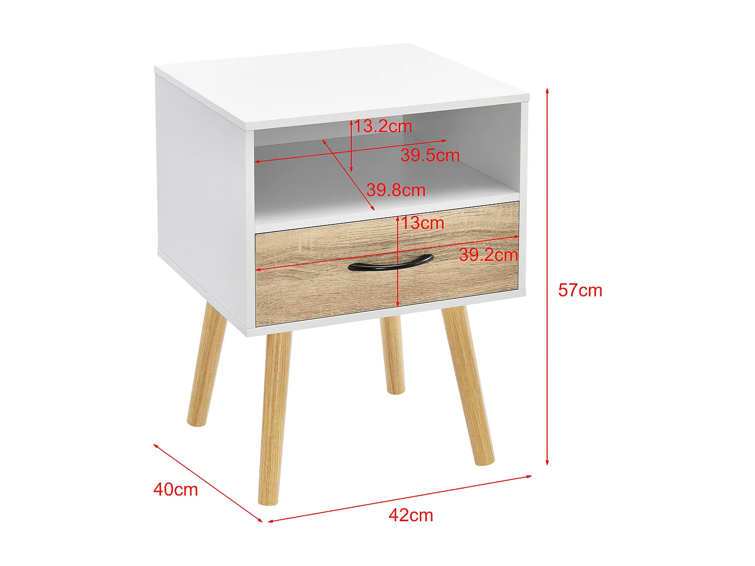 Lot de 2 tables d'appoint Gävle blanc effet chêne [en.casa]