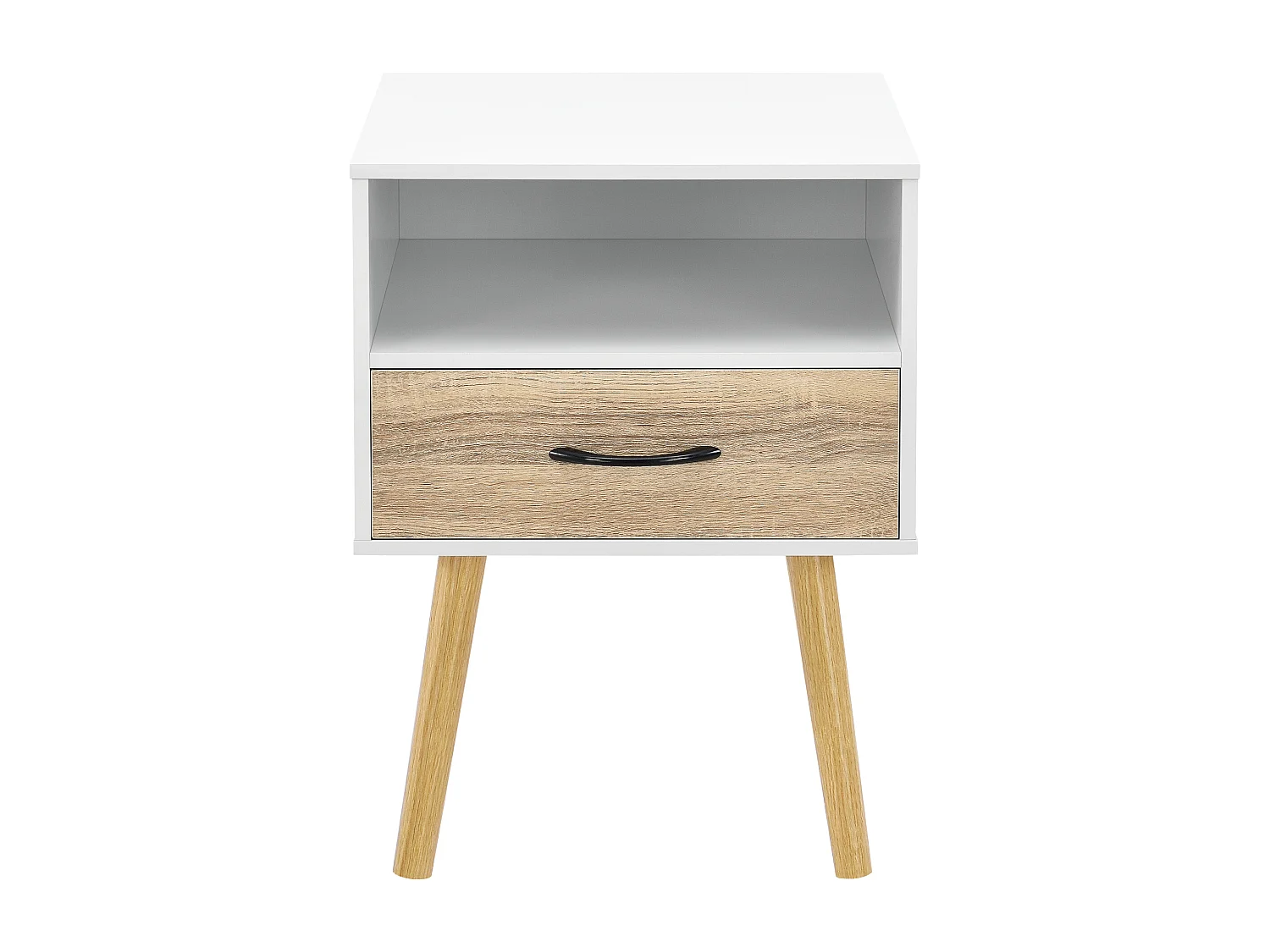 Lot de 2 tables d'appoint Gävle blanc effet chêne [en.casa]