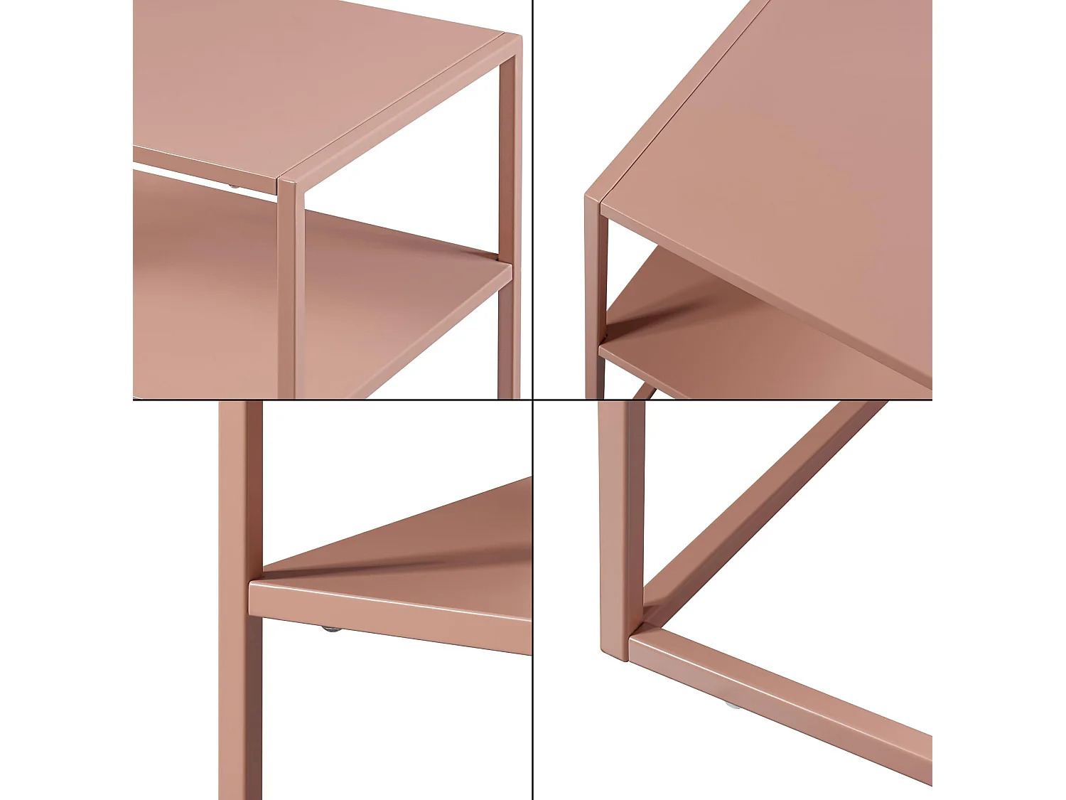 Table d'appoint Raahe pour salon 50,5 x 45 x 40 cm acier noir [en.casa]