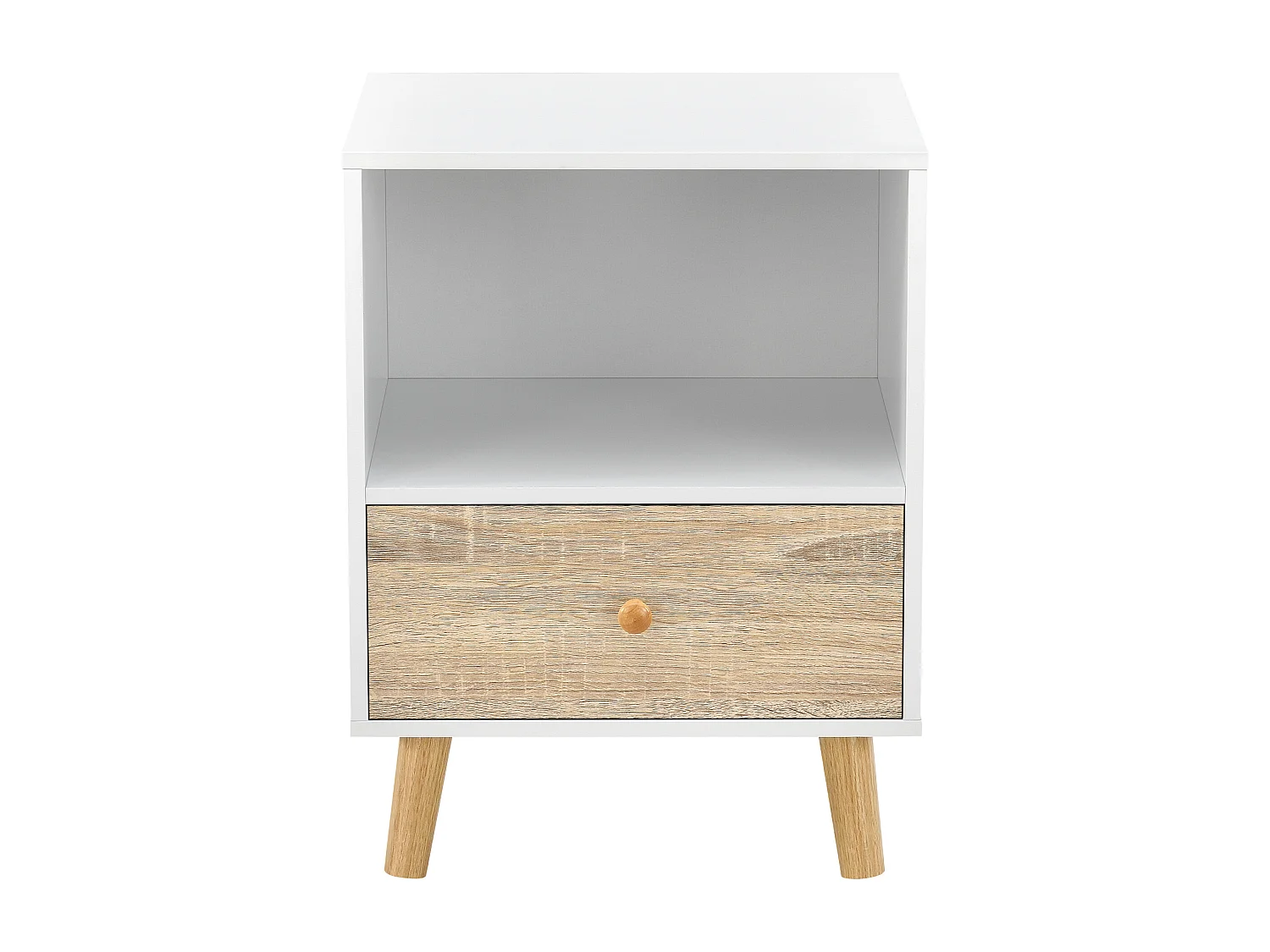 Lot de 2 tables d'appoint Sundsvall 54 x 40 x 30 cm blanc effet chêne [en.casa]