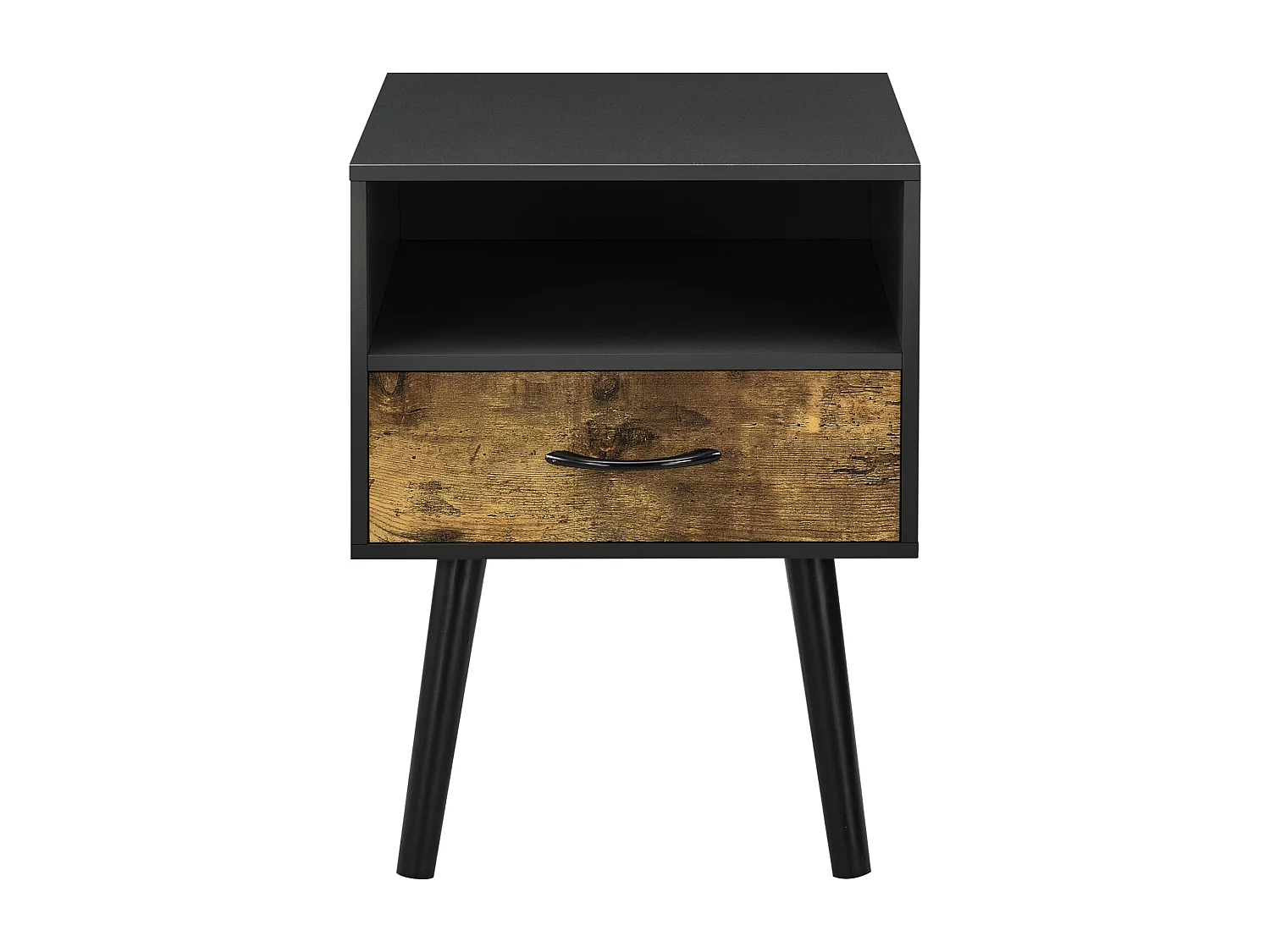Lot de 2 tables d'appoint Gävle noir effet bois foncé [en.casa]