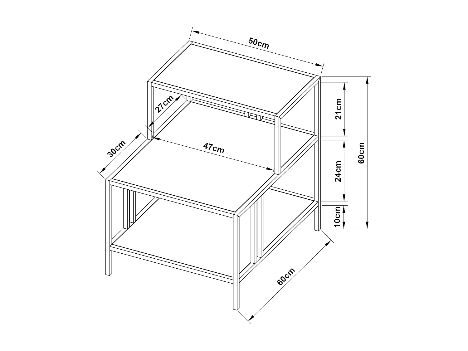 Table d'appoint Kumlinge acier 60 x 60 x 50 cm blanc [en.casa]