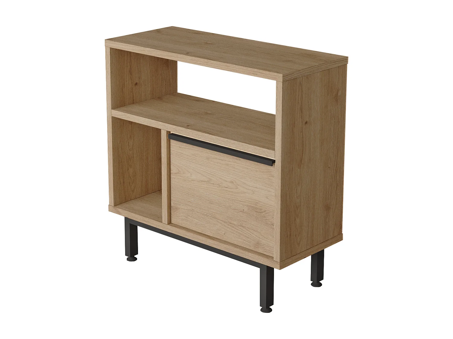 Table d'appoint Vesanto 60 x 60 x 26 cm effet chêne noir [en.casa]