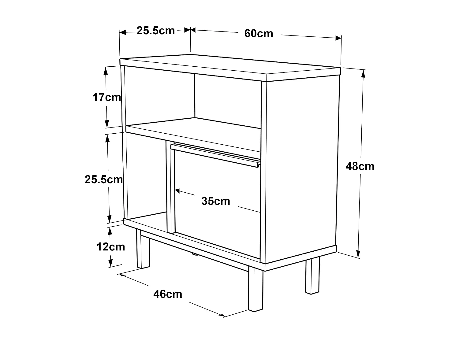 Table d'appoint Vesanto 60 x 60 x 26 cm effet chêne noir [en.casa]