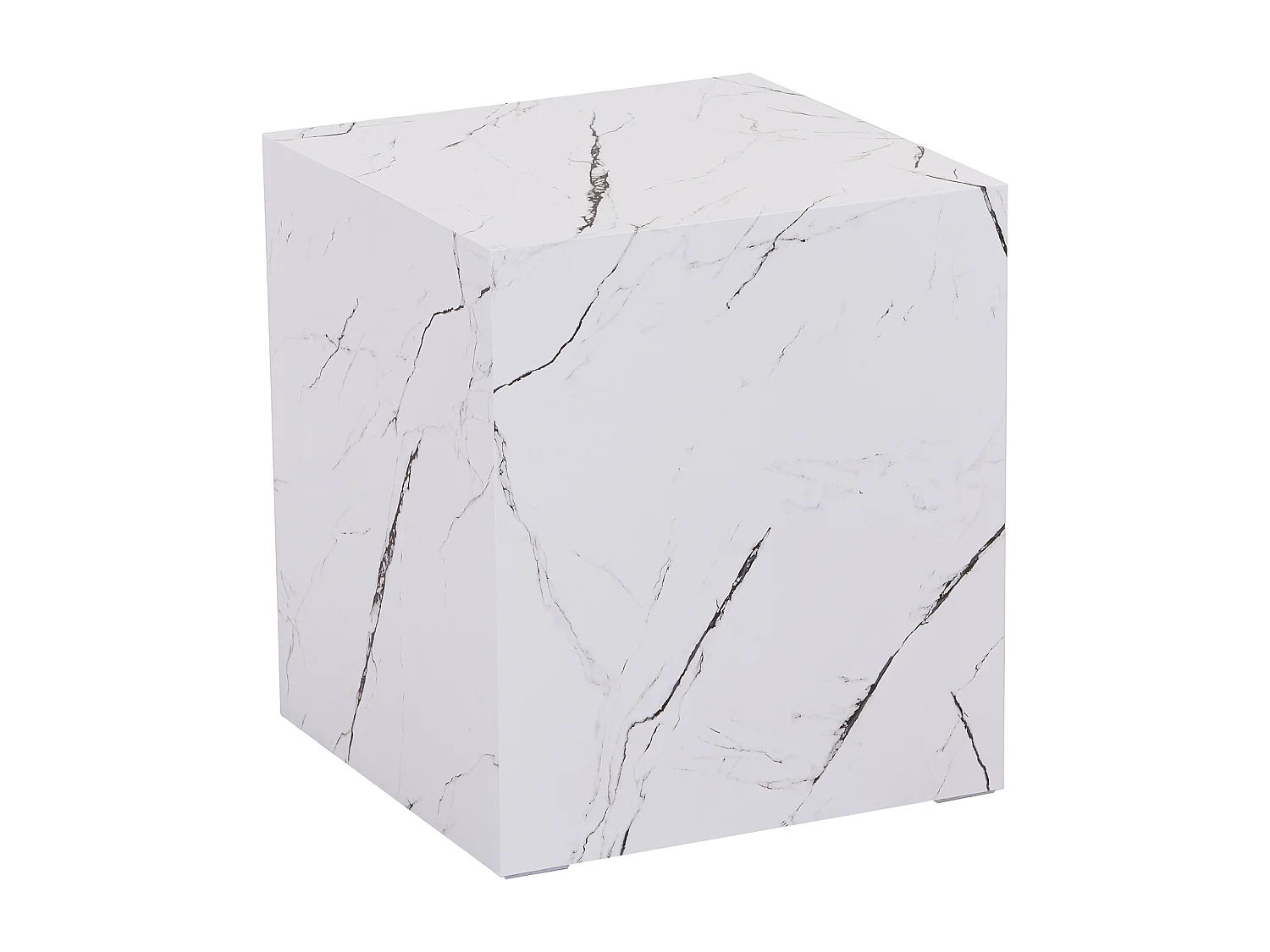 Table d'appoint Ellelu 45 x 40 x 40 cm aspect marbre blanc [en.casa]