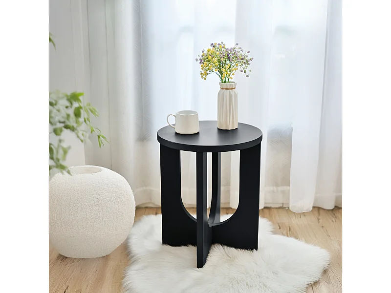 Table d'appoint Kysdajore 50 x 40 cm noir [en.casa]