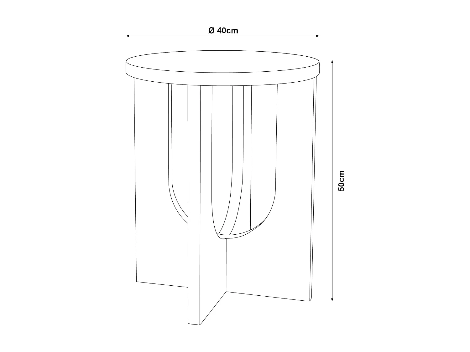 Table d'appoint Kysdajore 50 x 40 cm bleu roi [en.casa]