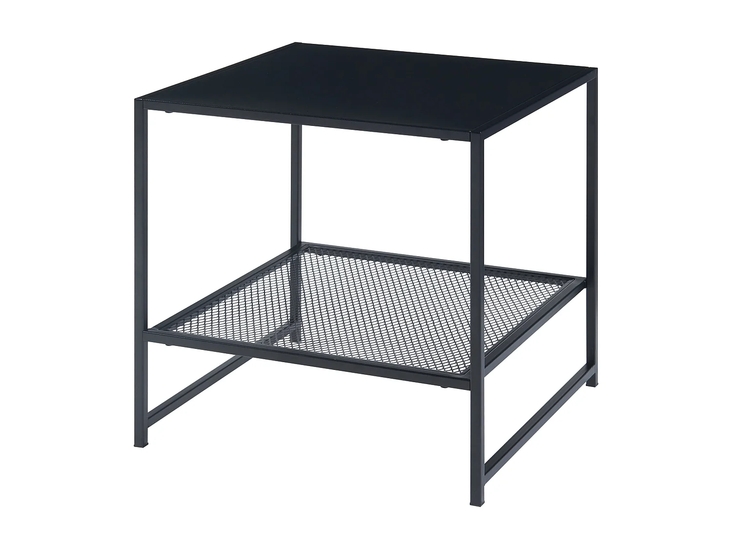 Table d'appoint Ruokolahti acier 51 x 51 x 51 cm noir mat [en.casa]