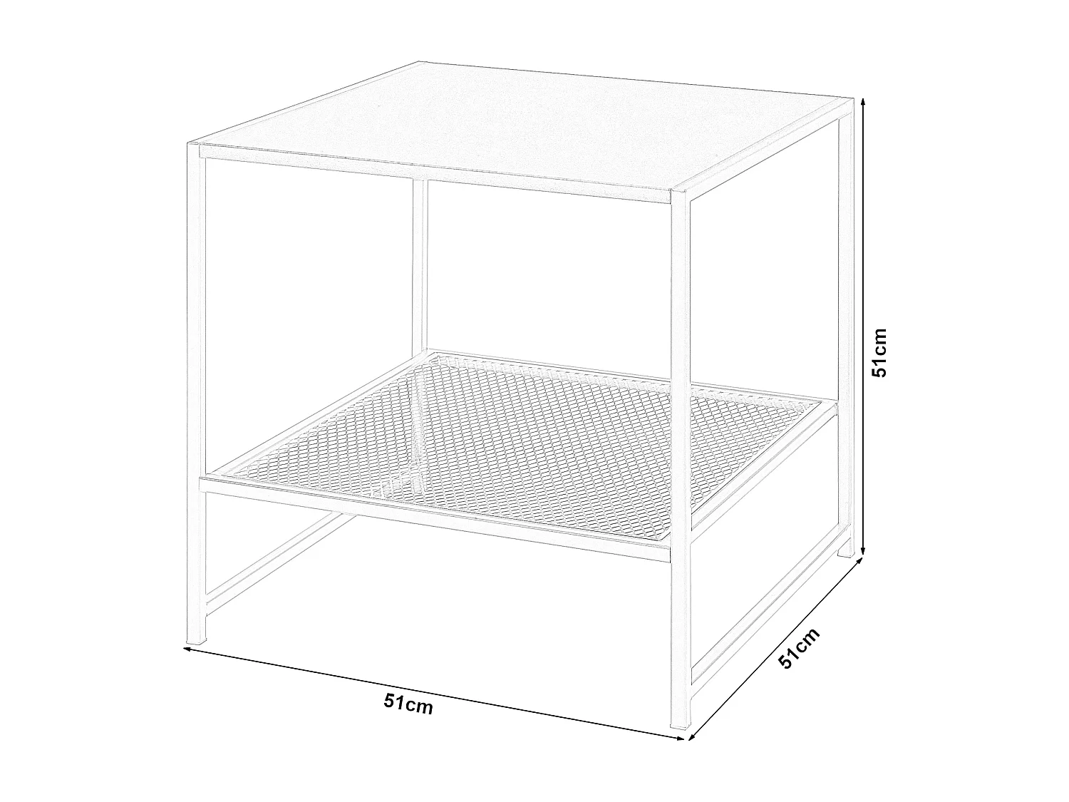 Table d'appoint Ruokolahti acier 51 x 51 x 51 cm noir mat [en.casa]