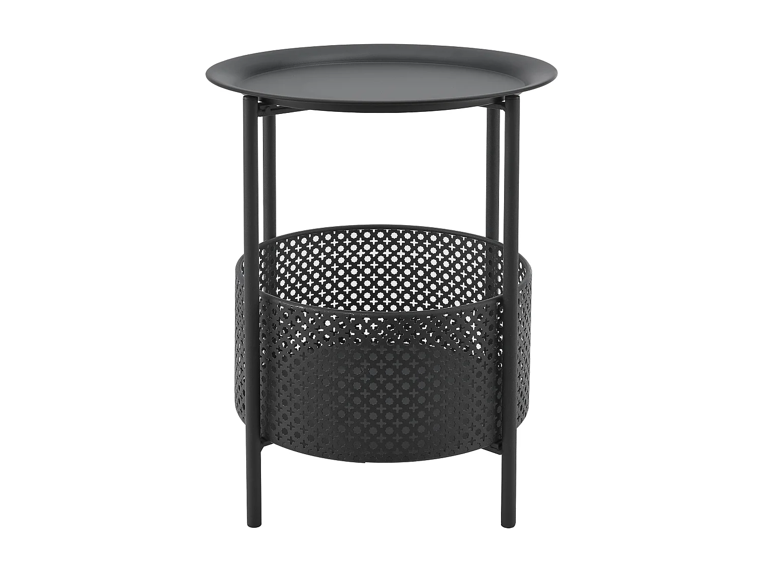 Petite table ronde Kruibeke métal 45 x 35 cm noir [en.casa]