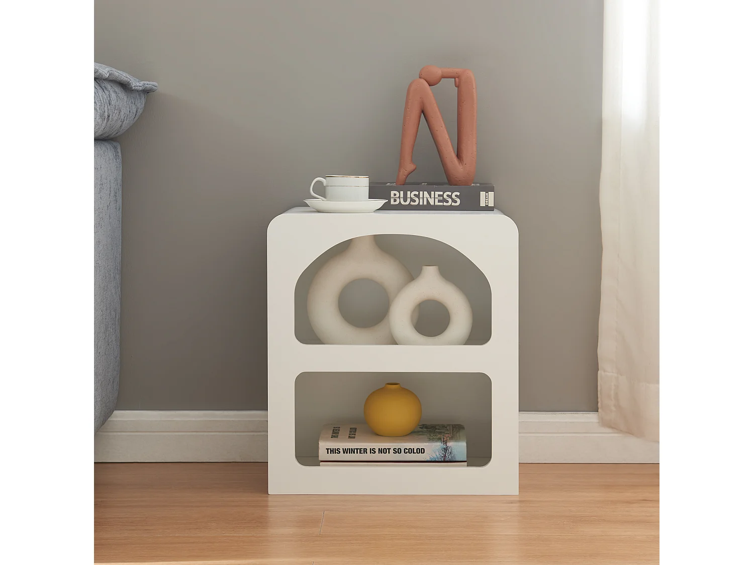 Table d'appoint Vågå 45 x 40 x 30 cm blanc [en.casa]