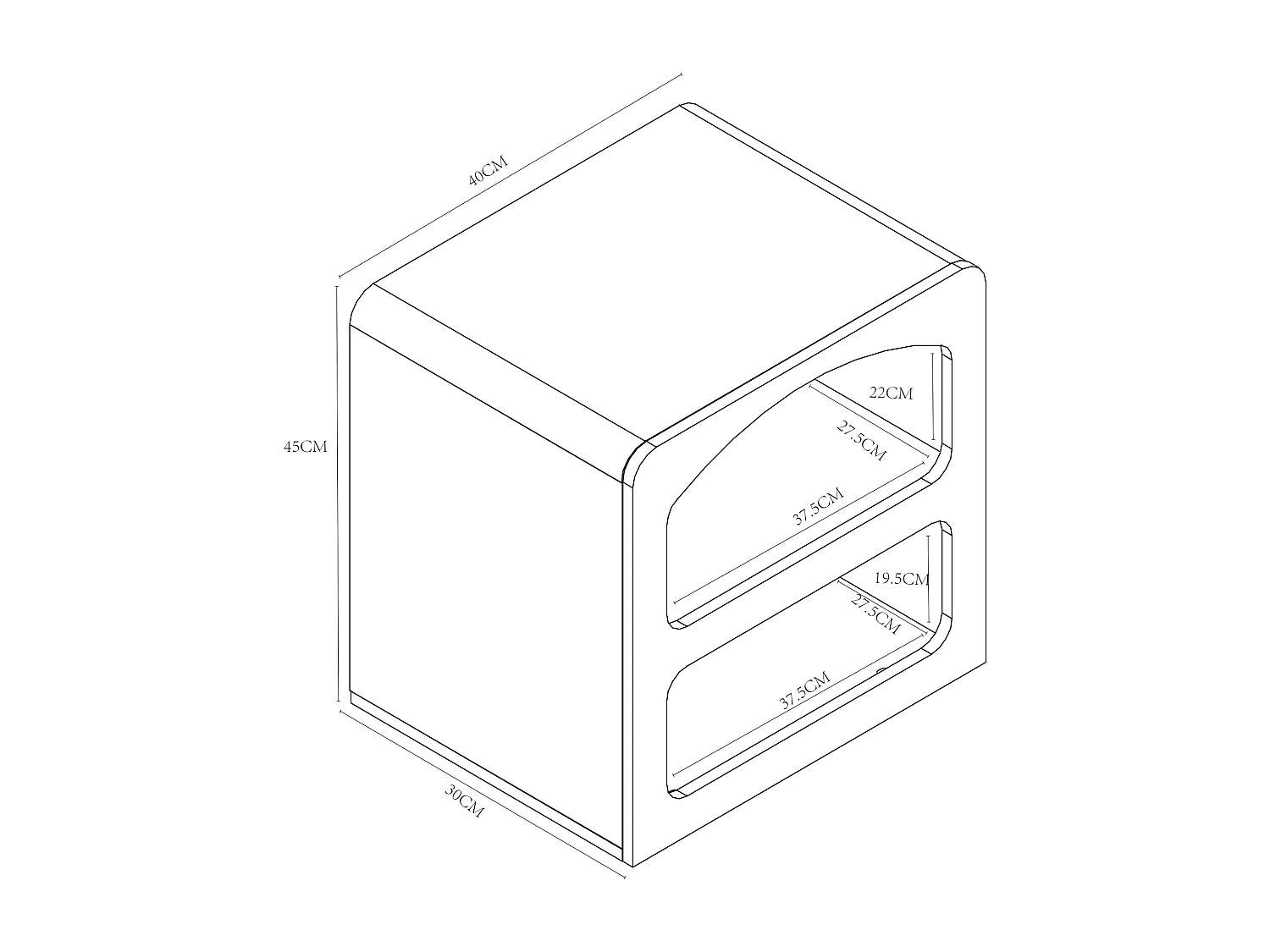 Table d'appoint Vågå 45 x 40 x 30 cm blanc [en.casa]