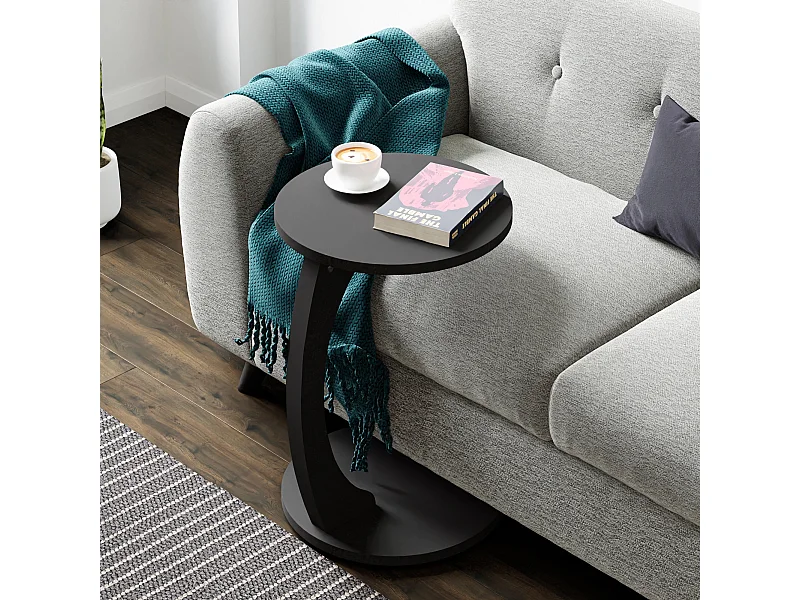 Table d’appoint Holeby 56 x 38 cm noir mat [en.casa]