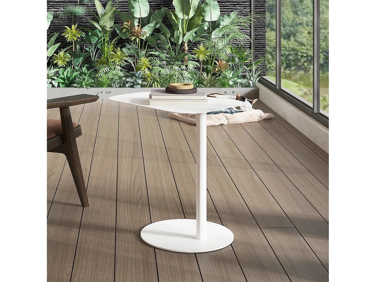 Table d'appoint Nastätten métal 50 x 50 x 38 cm blanc [en.casa]