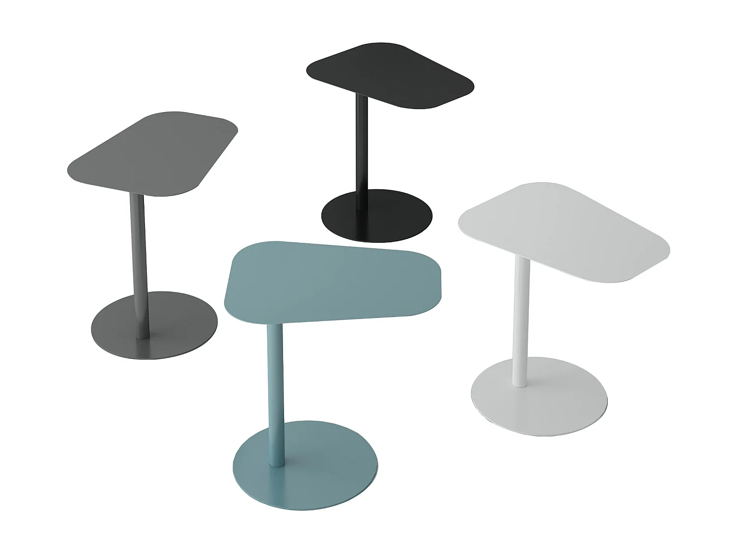 Table d'appoint Nastätten métal 50 x 50 x 38 cm blanc [en.casa]