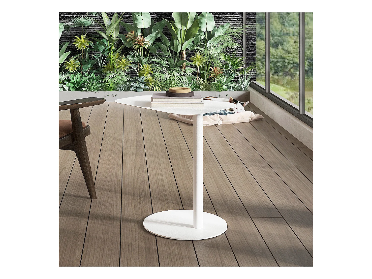 Table d'appoint Nastätten métal 50 x 50 x 38 cm blanc [en.casa]