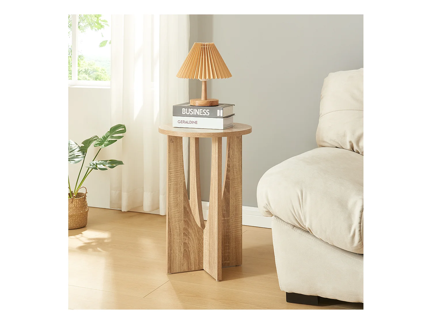Table d'appoint Rindal 57 x 38 cm effet chêne [en.casa]