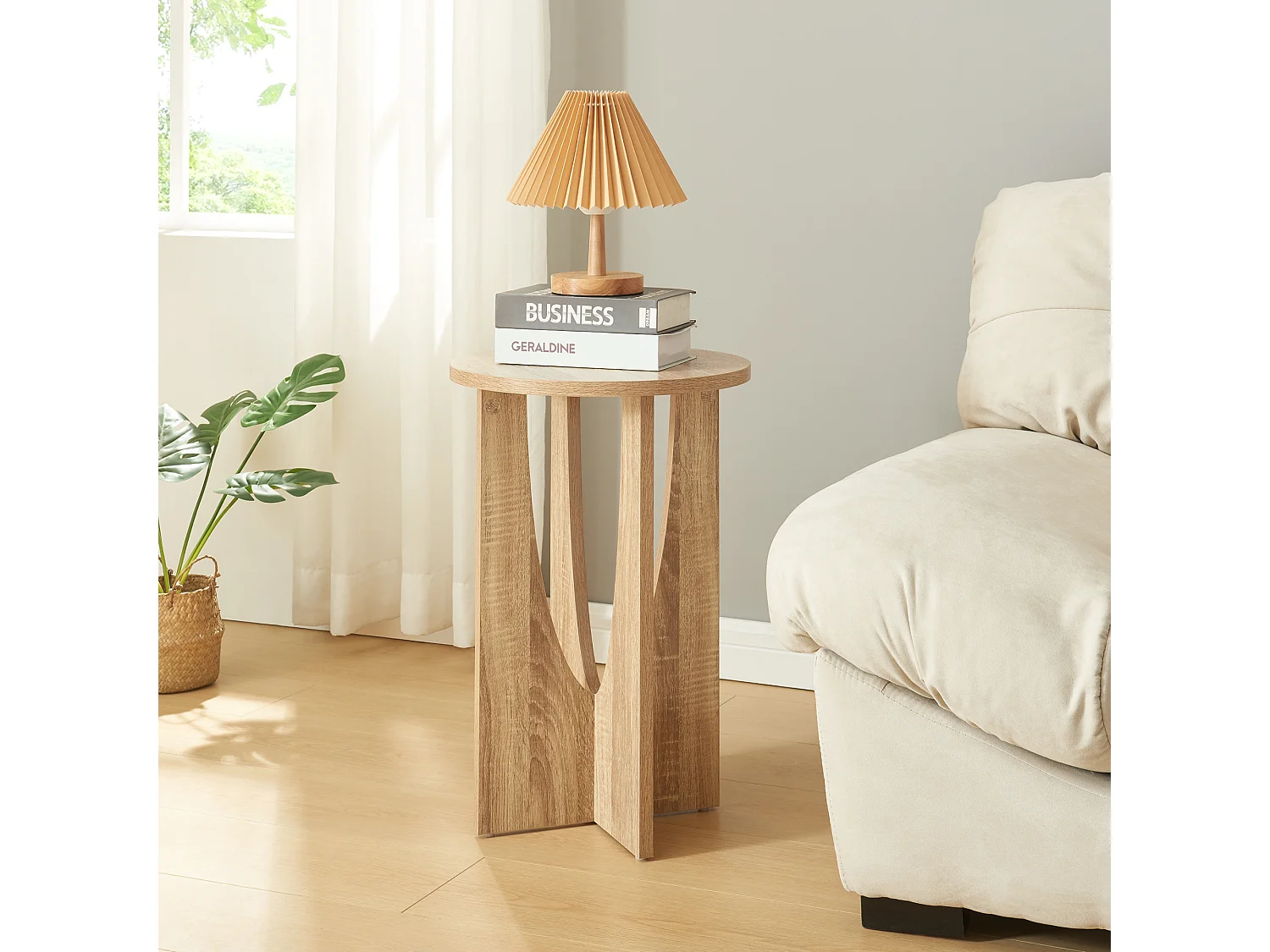 Table d'appoint Rindal 57 x 38 cm effet chêne [en.casa]