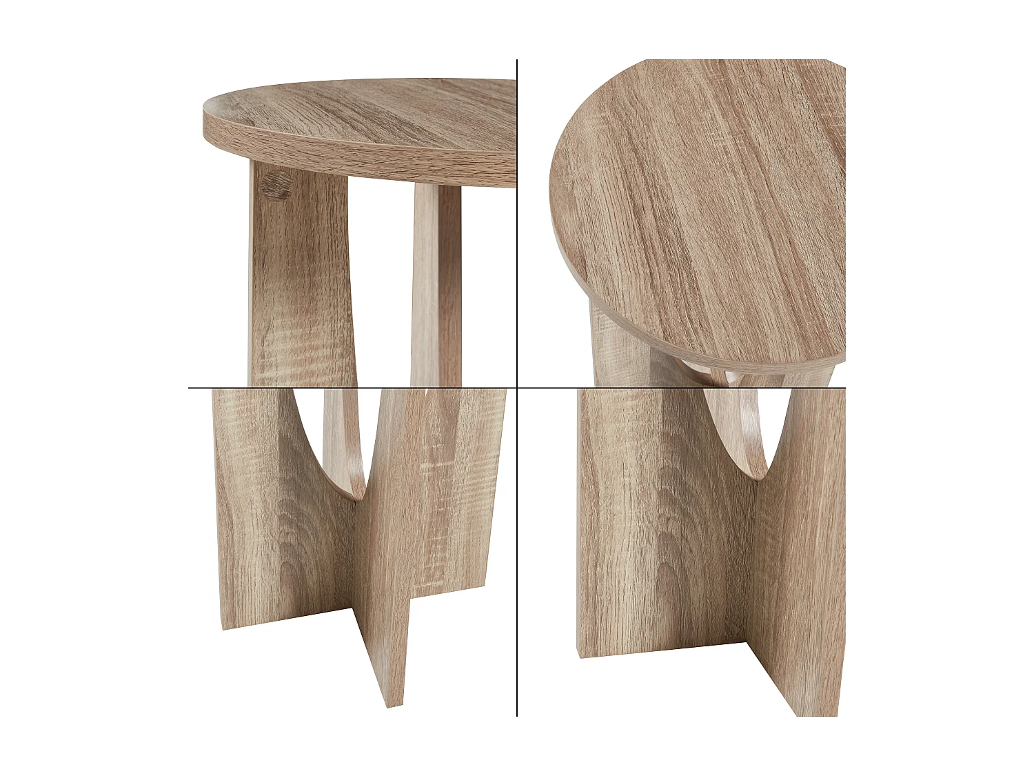 Table d'appoint Rindal 57 x 38 cm effet chêne [en.casa]