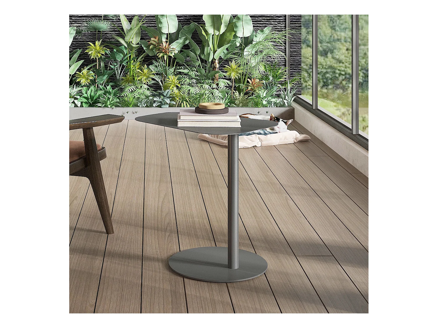 Table d'appoint Nastätten métal 50 x 50 x 38 cm gris mat [en.casa]