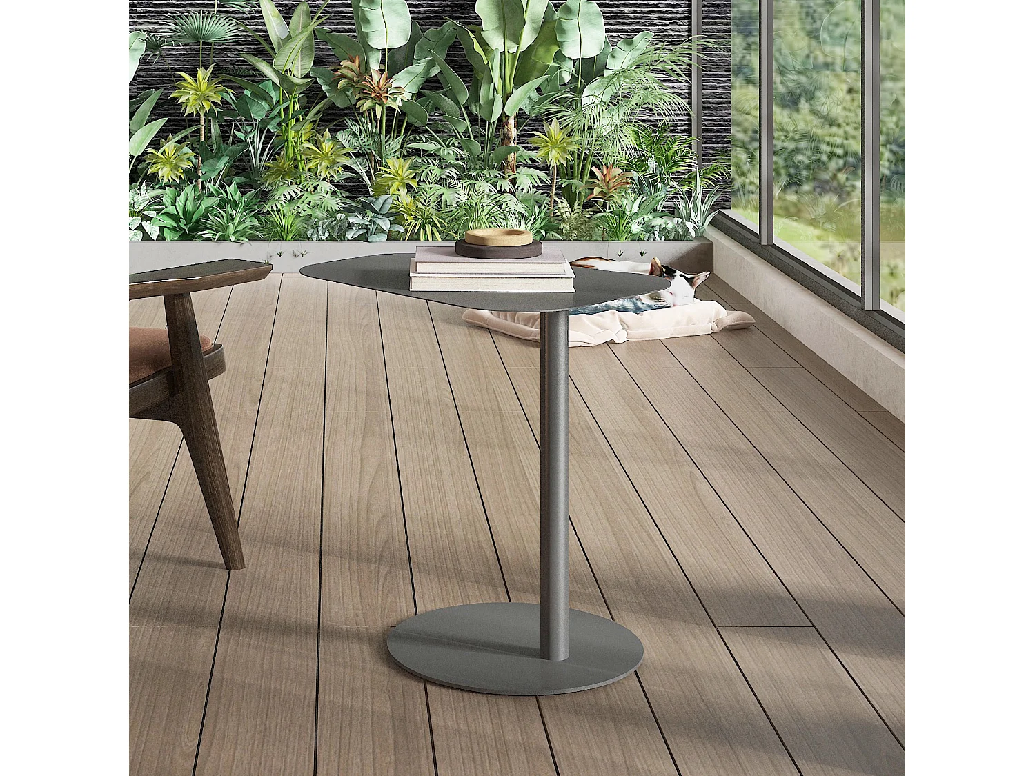 Table d'appoint Nastätten métal 50 x 50 x 38 cm gris mat [en.casa]