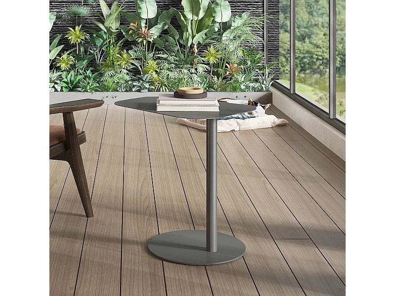 Table d'appoint Nastätten métal 50 x 50 x 38 cm gris mat [en.casa]