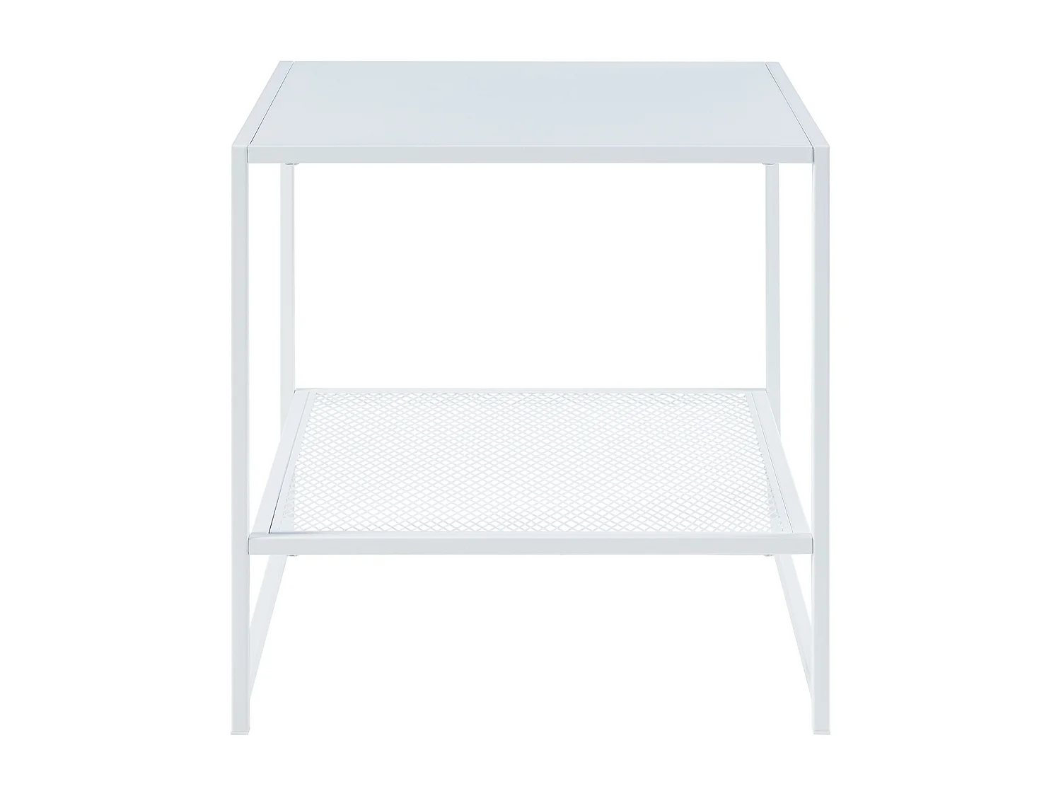 Table d'appoint Ruokolahti acier 51 x 51 x 51 cm blanc mat [en.casa]