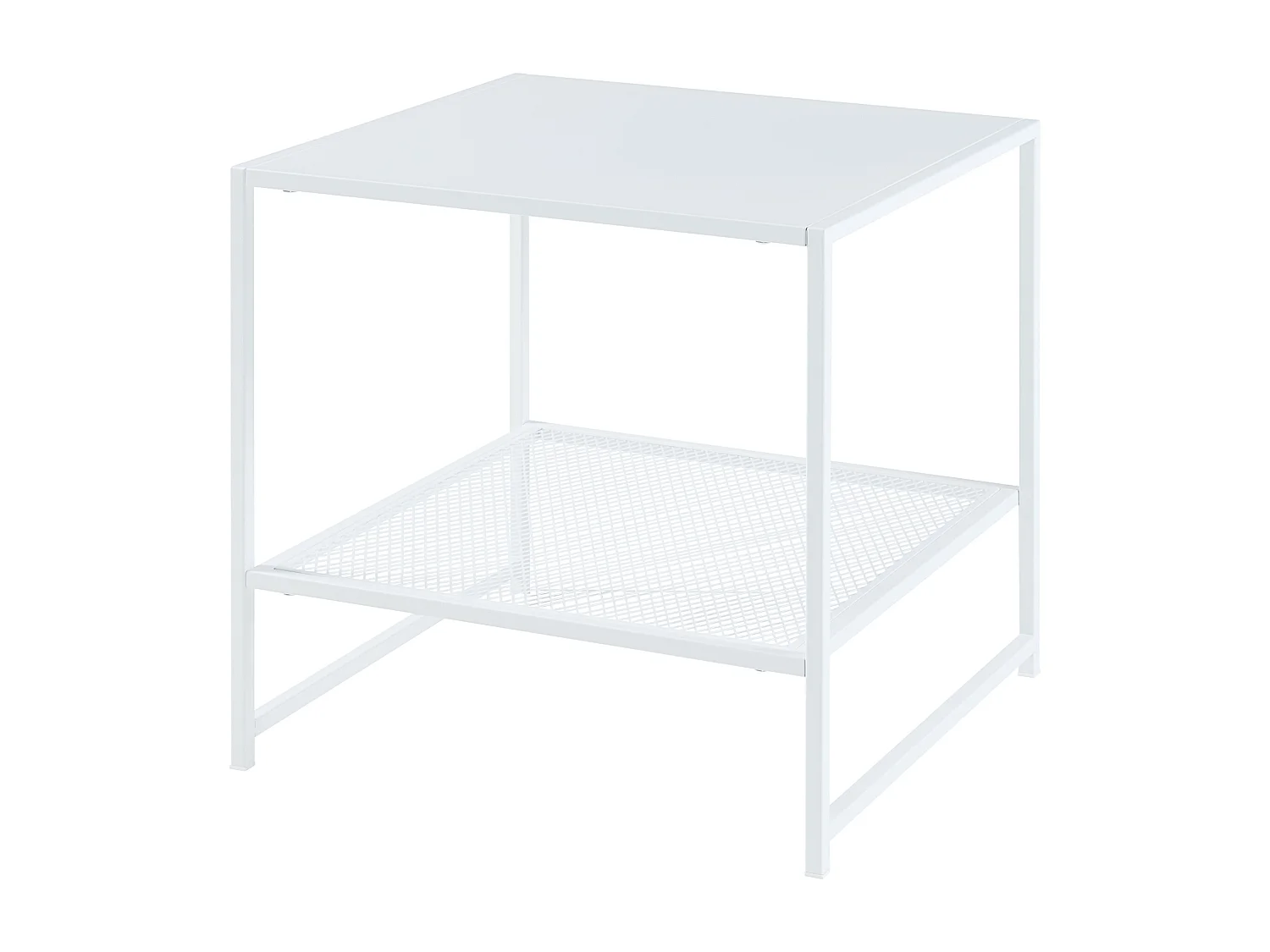 Table d'appoint Ruokolahti acier 51 x 51 x 51 cm blanc mat [en.casa]