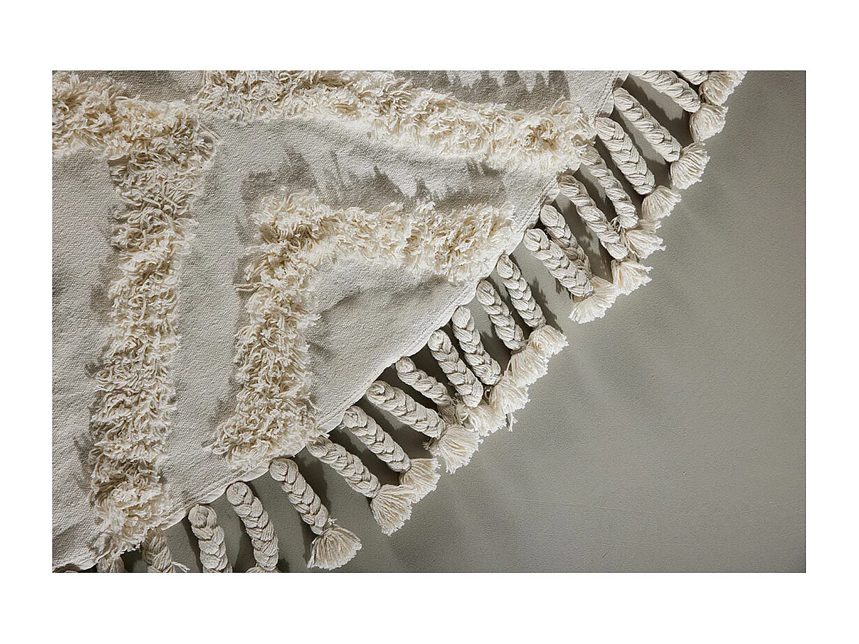 Tapis Rond Design "Hilma" 200cm Naturel