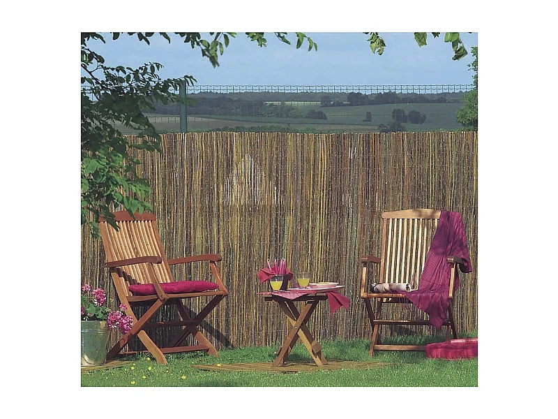 Valla de mimbre Vimet para un jardín natural y separado - 1,50 x 3,00 m - Marrón