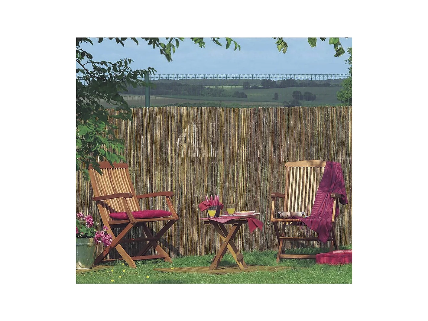 Cerca de mimbre "Vimet" marrón 2.00 x 3.00 m para un jardín natural y elegante