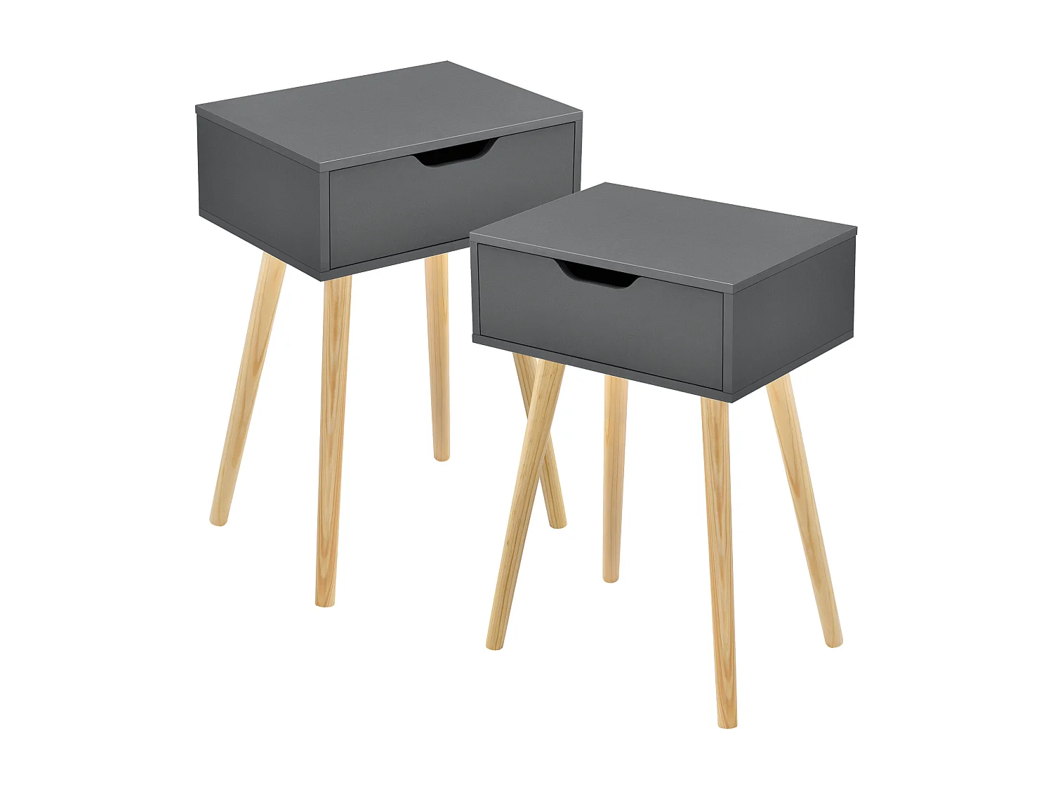 Lot de 2 tables d'appoint Östersund 60 x 40 x 30 cm gris foncé [en.casa]