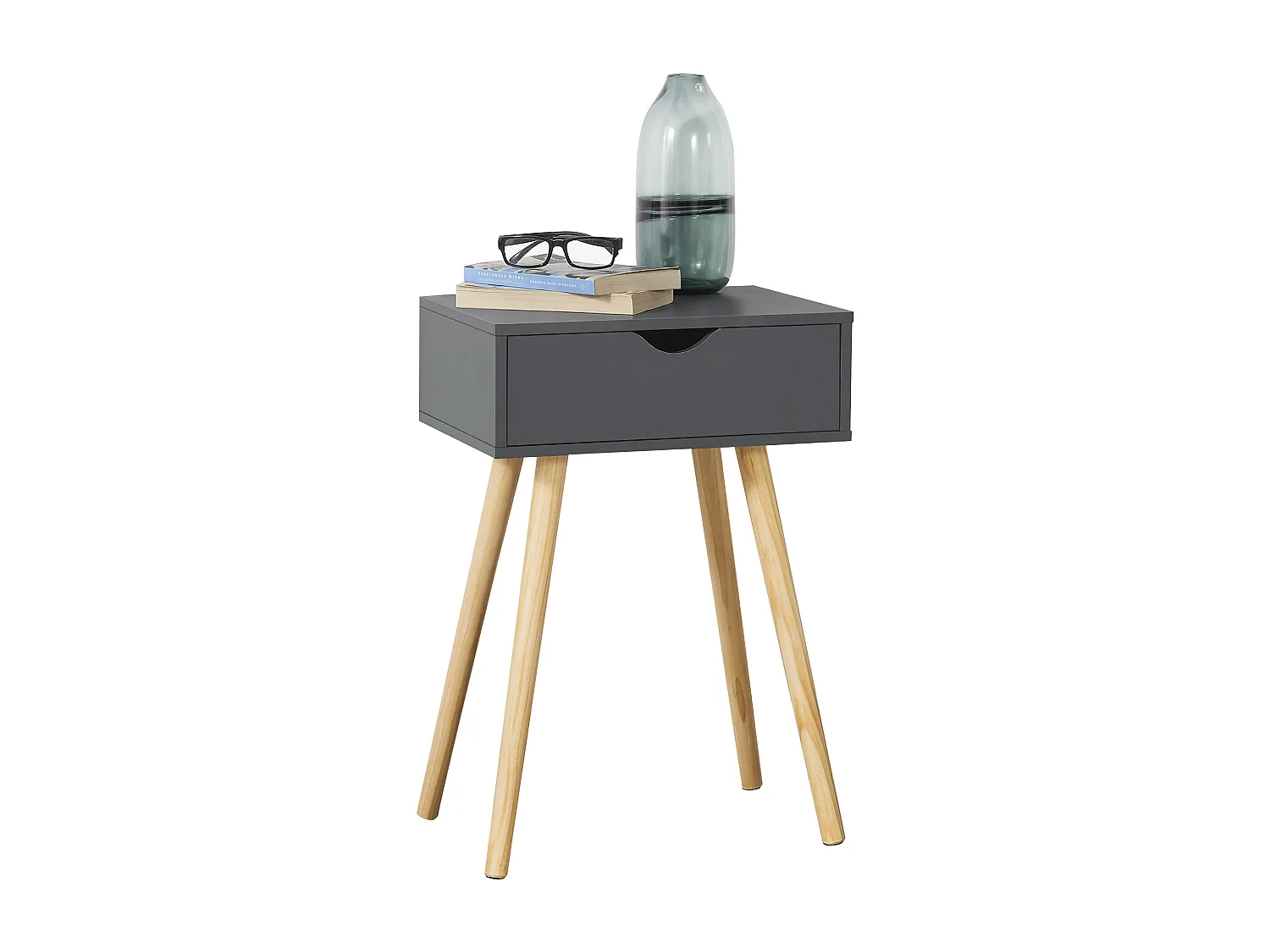 Lot de 2 tables d'appoint Östersund 60 x 40 x 30 cm gris foncé [en.casa]