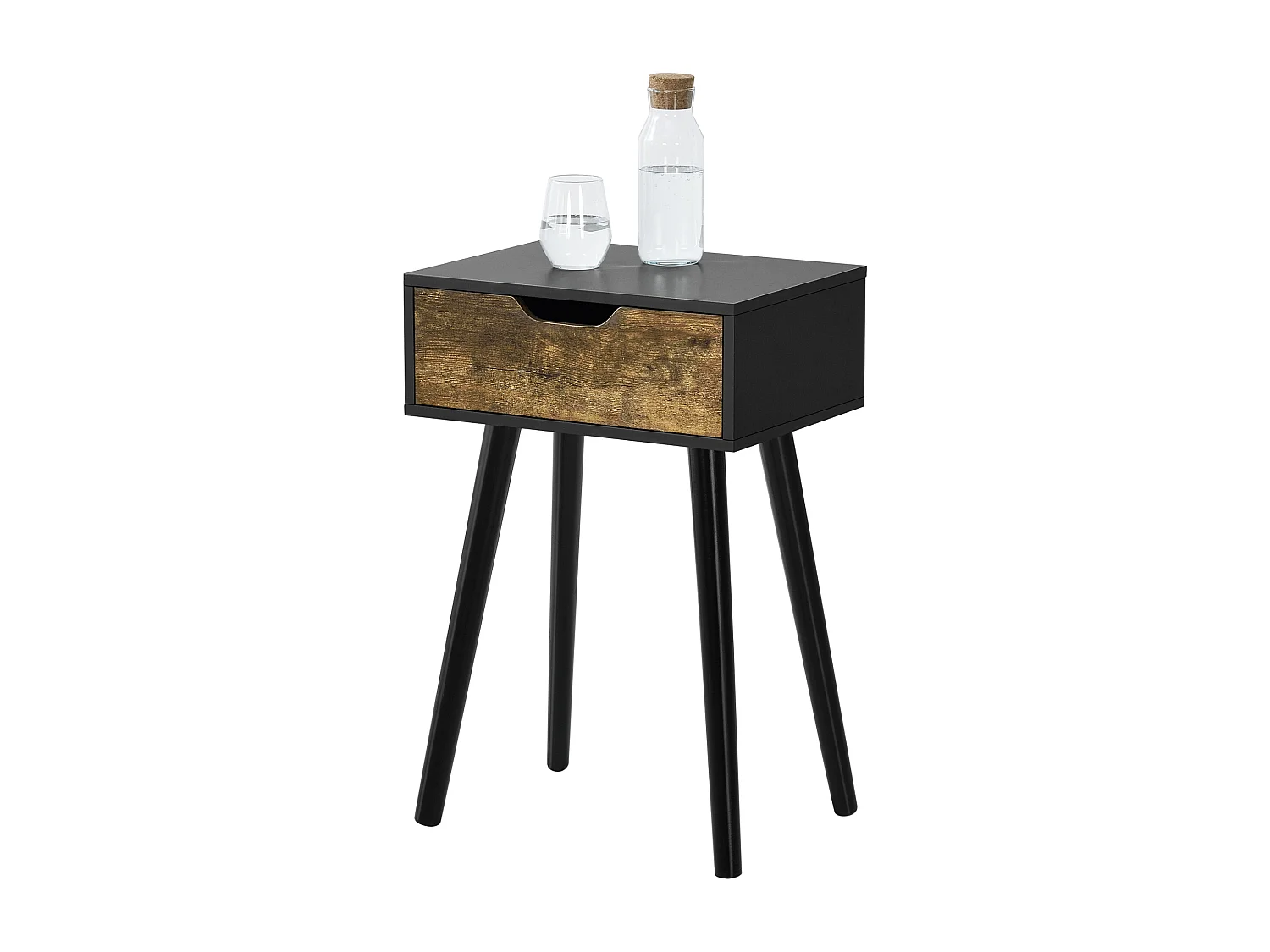 Lot de 2 tables d'appoint Östersund 60 x 40 x 30 cm noir effet bois foncé [en.casa]