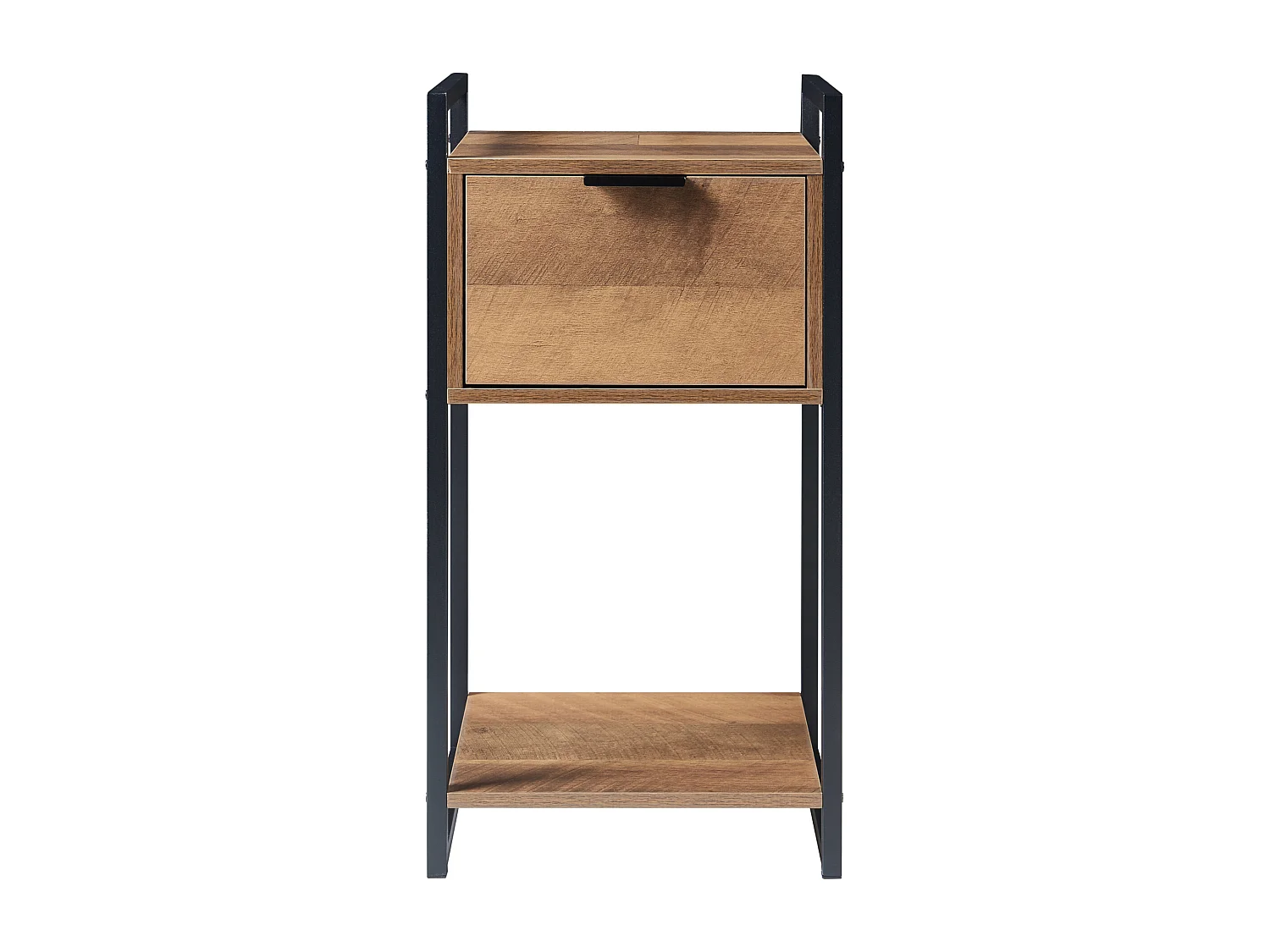 Table d'appoint Namsskogan panneau de particules métal 62 x 33 x 32 cm effet noyer noir [en.casa]