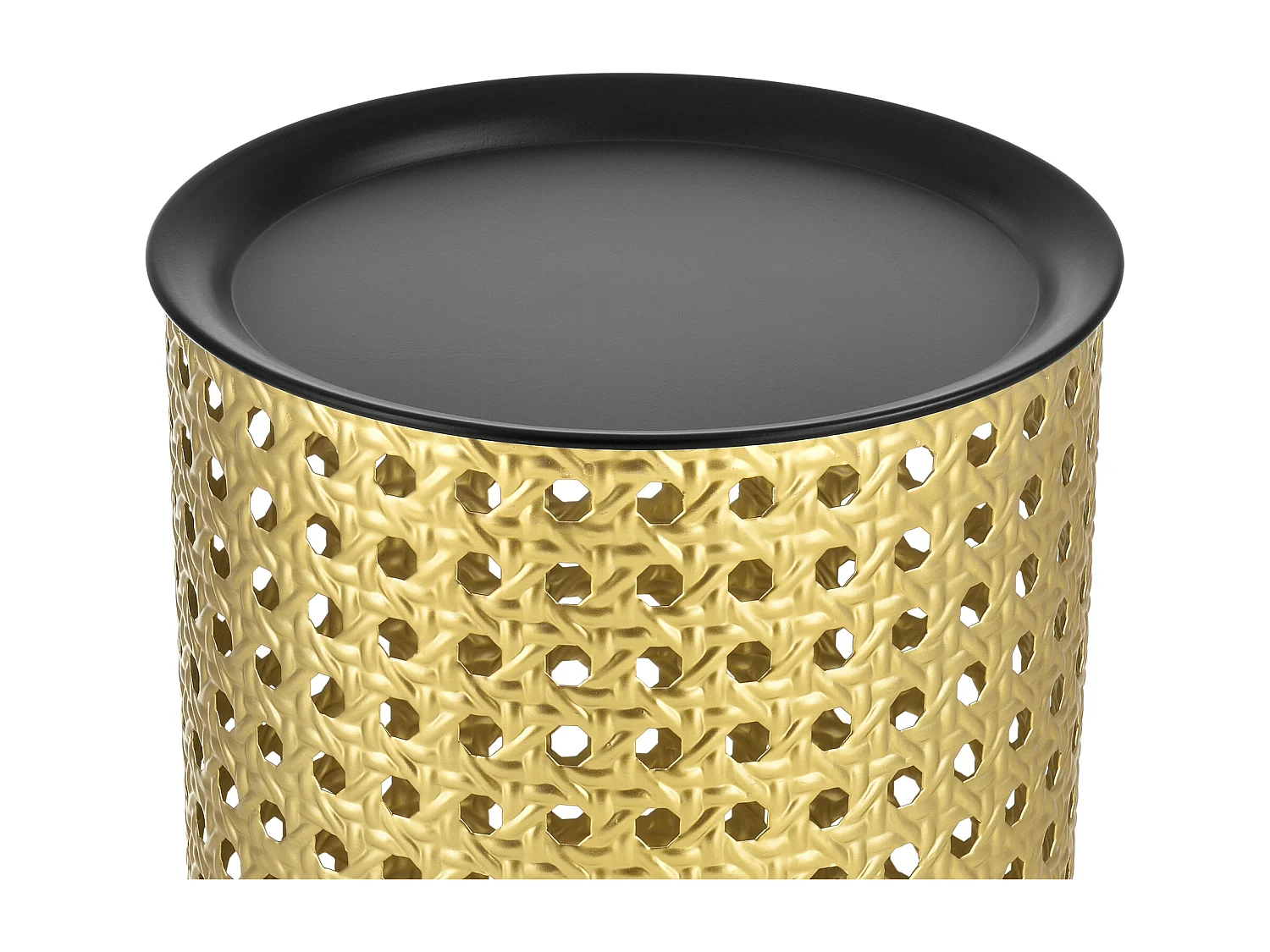 Lot de 2 Tables Basses Theux Rondes Différentes Tailles Noir Doré [en.casa]